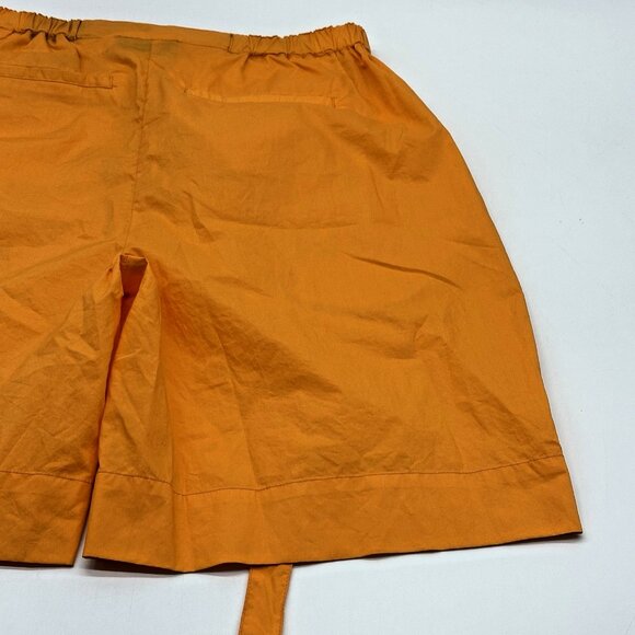 NICHOLAS Talitha Size 2 Wildflower Orange Cotton High Waisted Wrap Belt Shorts - Picture 10 of 11